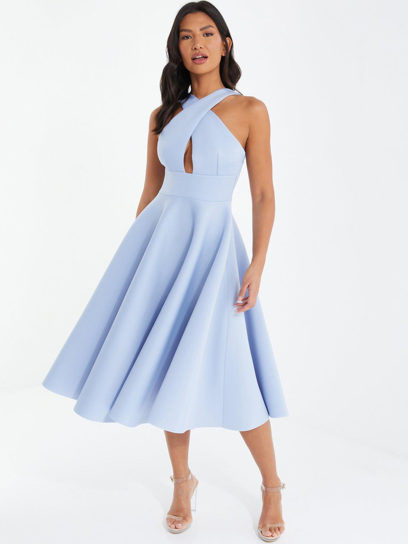 Quiz pale blue dress best sale