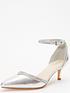  image of quiz-faux-leather-diamante-trim-low-court-heels
