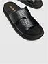 image of schuh-tally-croc-cross-strap-footbed-black