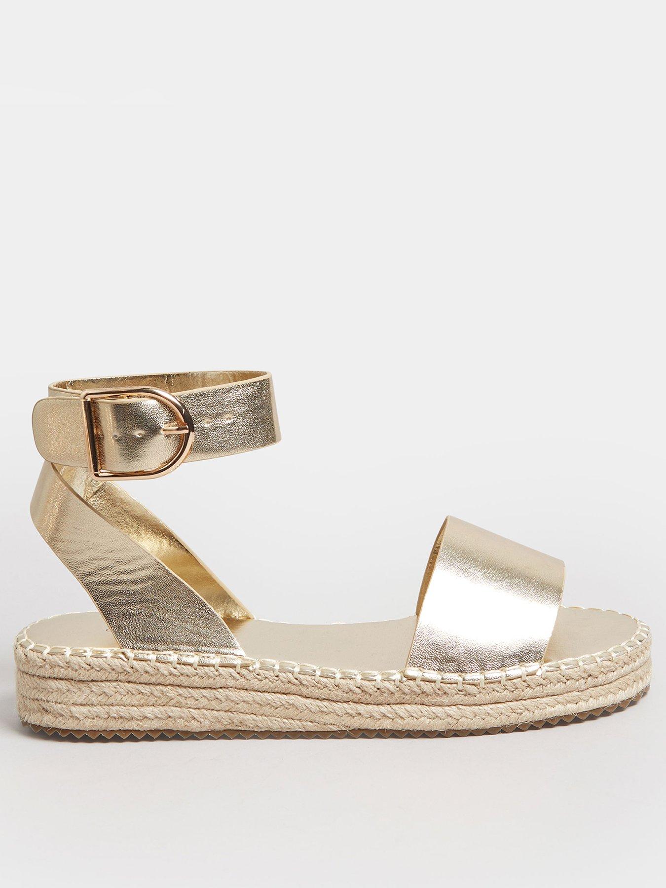 Gold espadrille sale flatforms