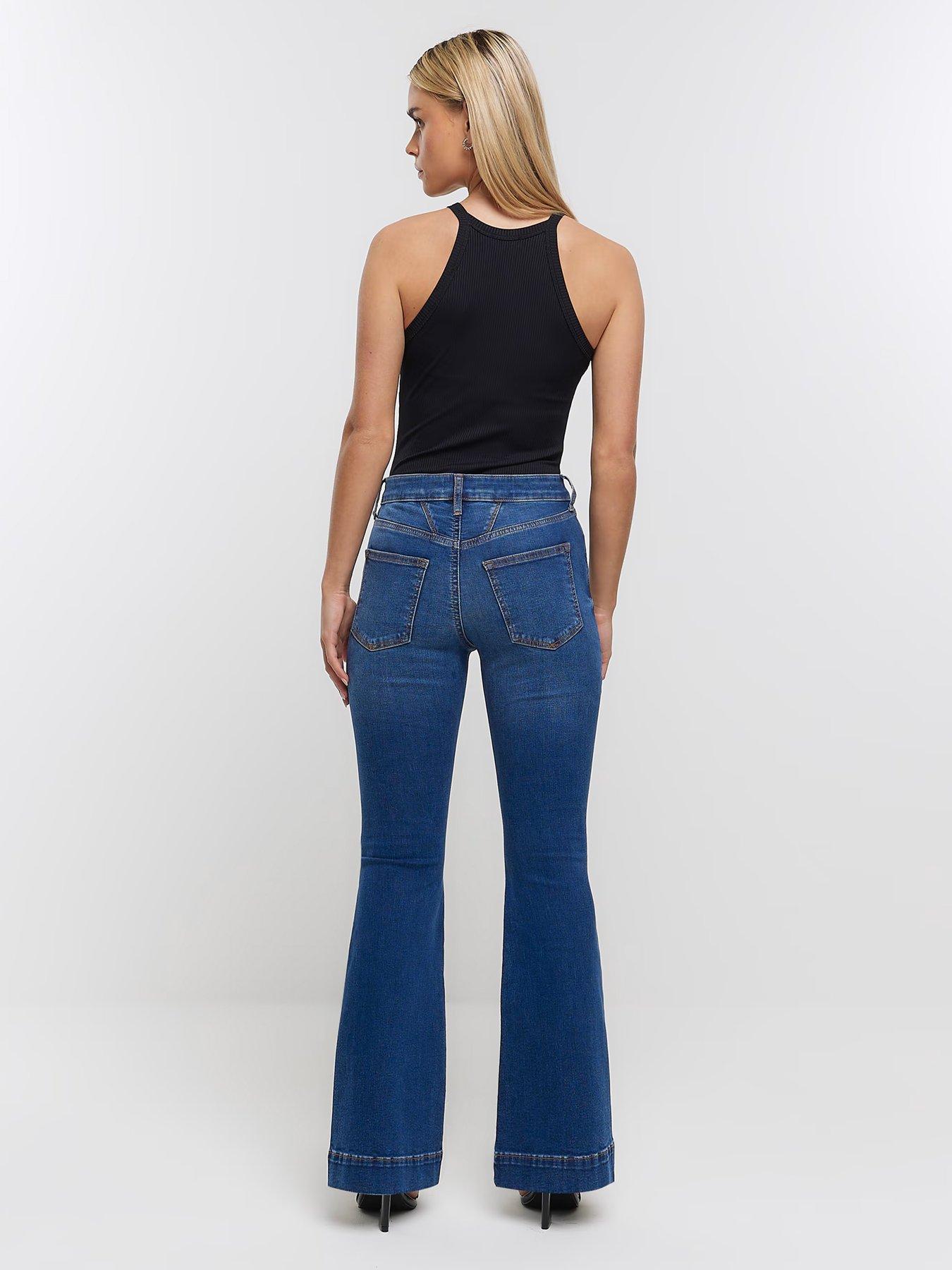 Blue high waisted tummy hold flare jeans