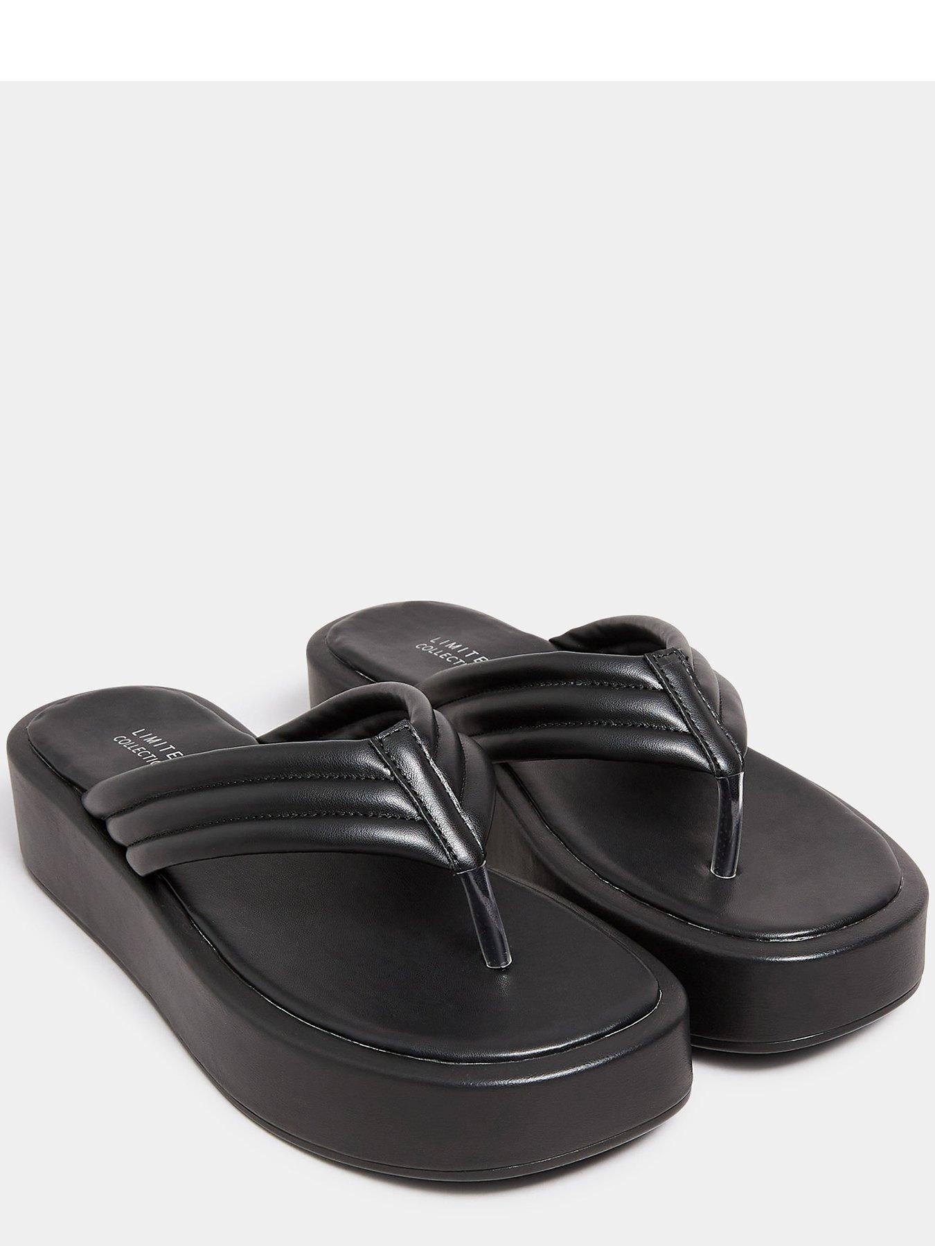 Yours Extra Wide Fit Woven Flat Sandal Black