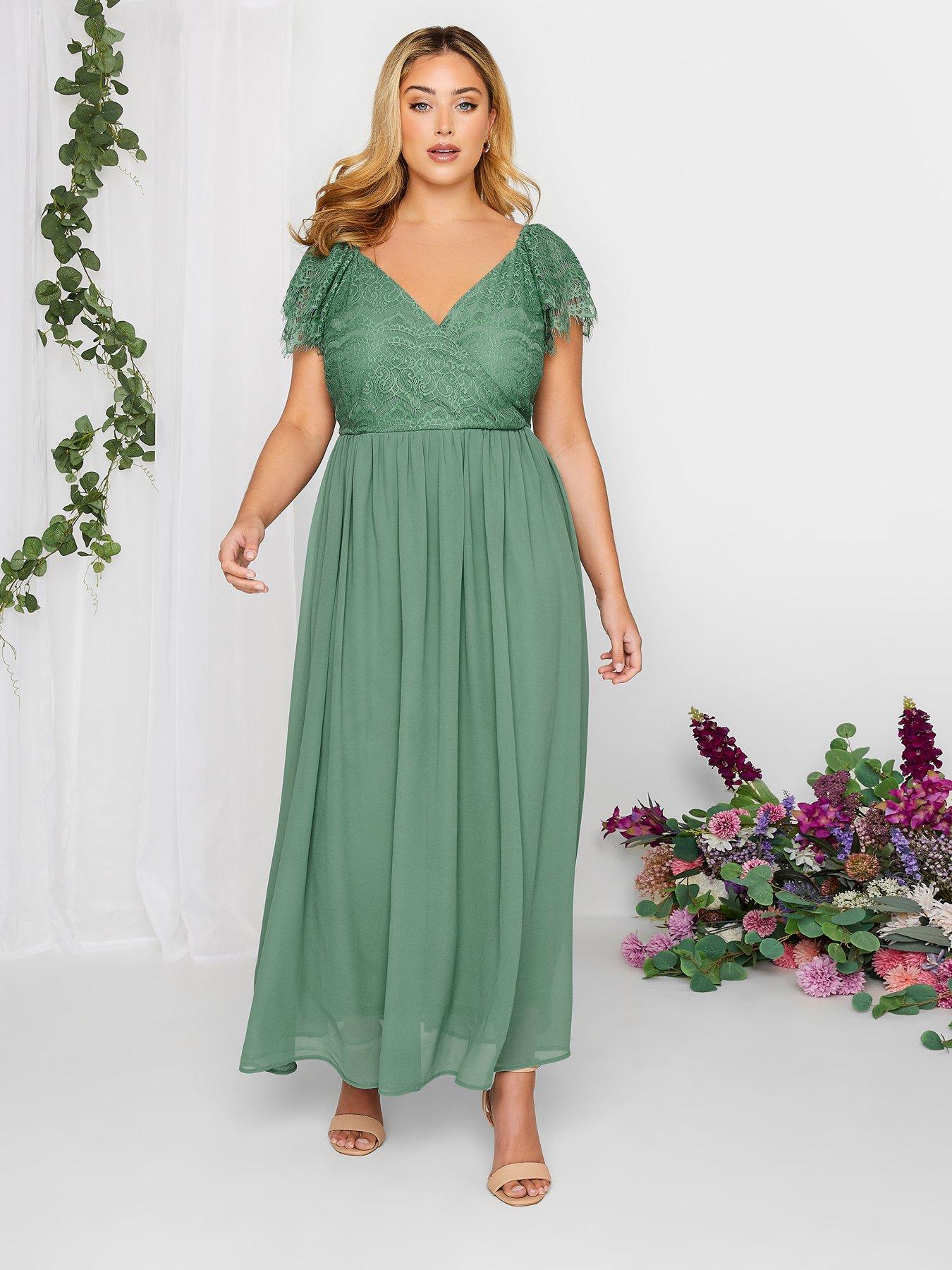 Yours Curve Occasion Lace Wrap Maxi Dress littlewoods