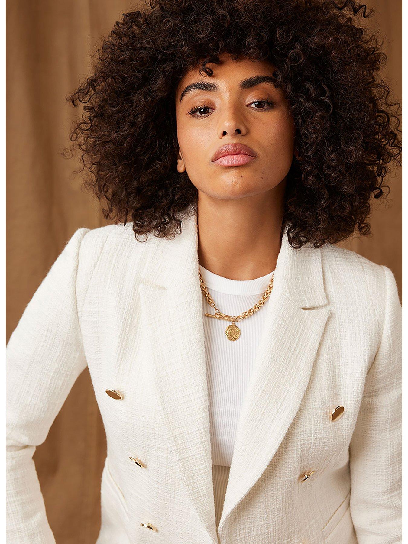 White on sale textured blazer