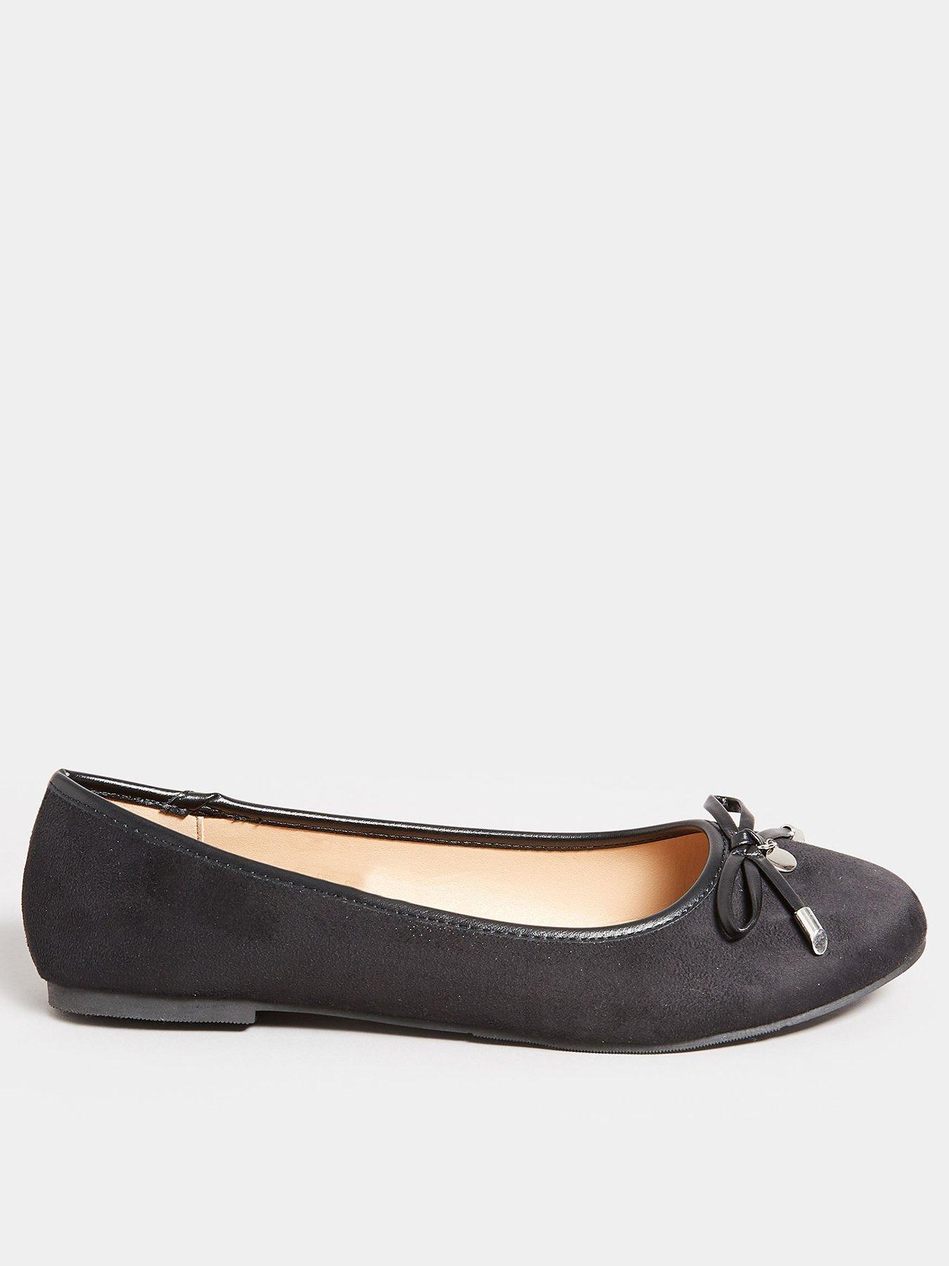 Image 1 of 4 of Long Tall Sally Suedette Ballerina Black