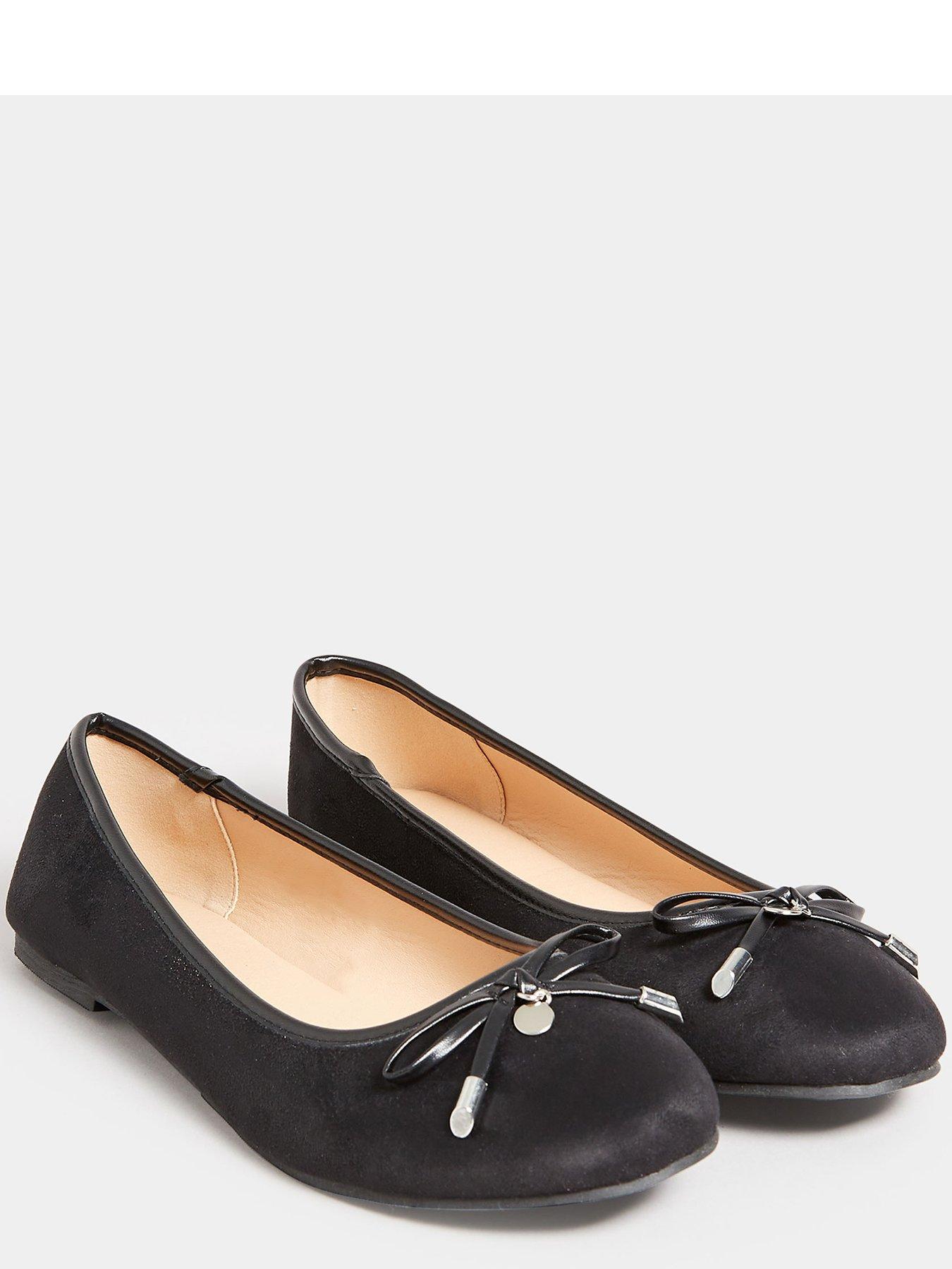 Image 3 of 4 of Long Tall Sally Suedette Ballerina Black