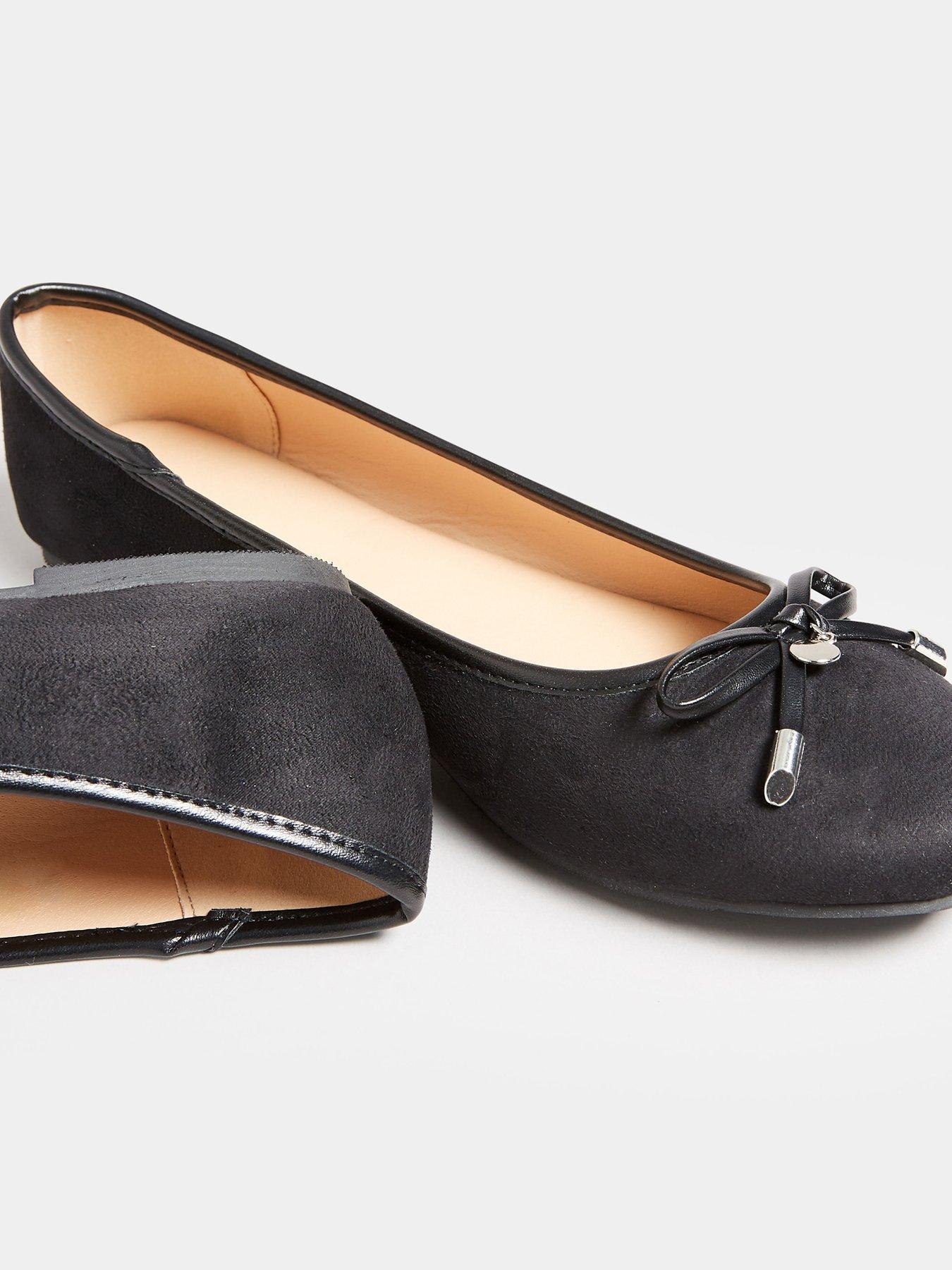 Image 4 of 4 of Long Tall Sally Suedette Ballerina Black