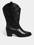  image of yours-extra-wide-fit-cowboy-boot-calf-black