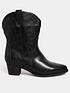  image of yours-extra-wide-fit-cowboy-ankle-boot-black