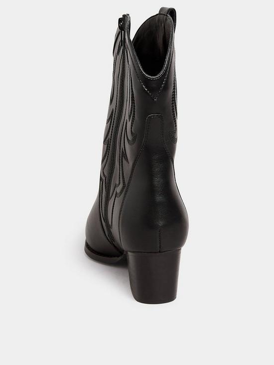 stillFront image of yours-extra-wide-fit-cowboy-ankle-boot-black