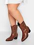  image of yours-extra-wide-fit-cowboy-ankle-boot-chocolate