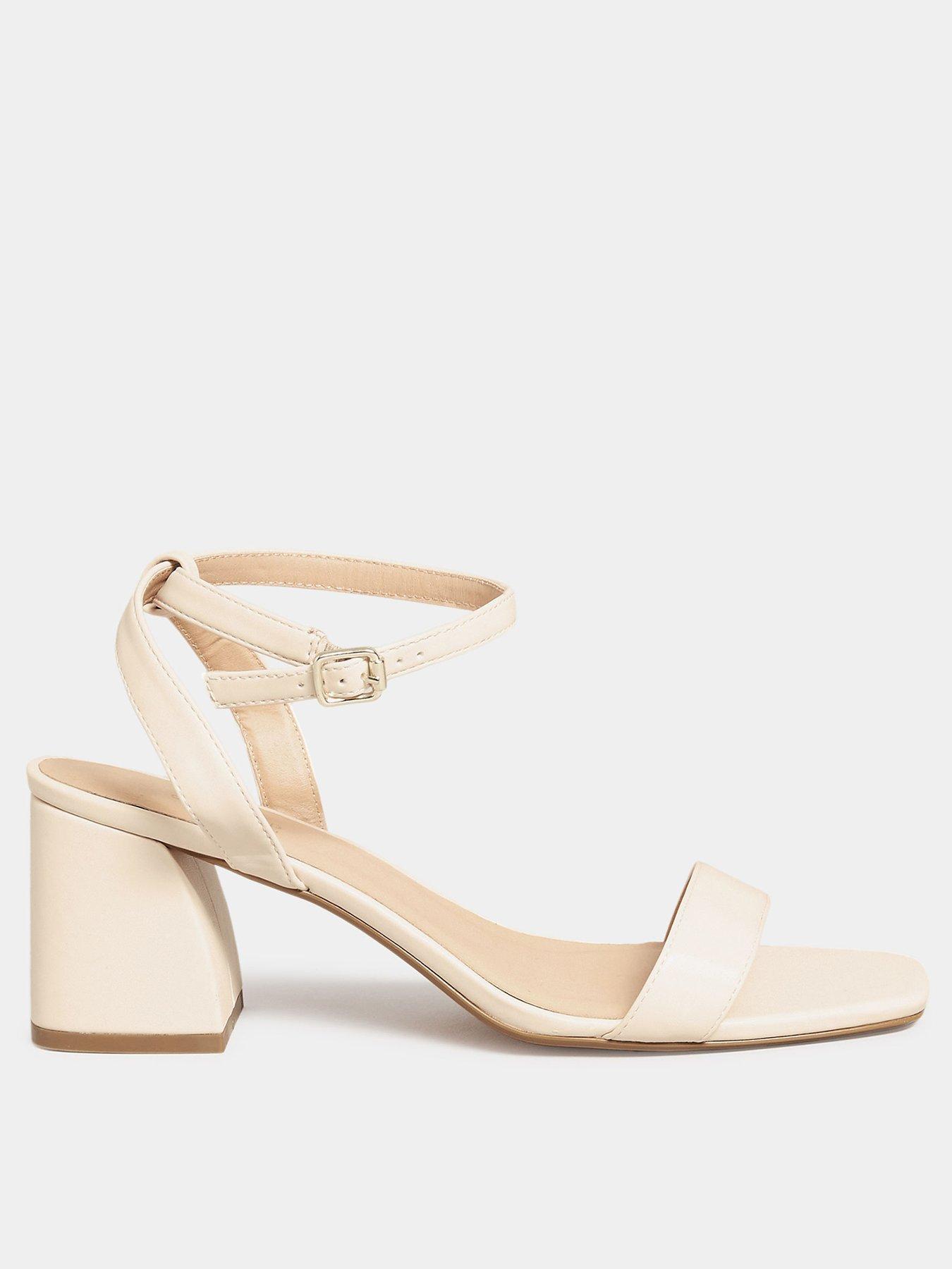 Nude mid block heel sale sandals