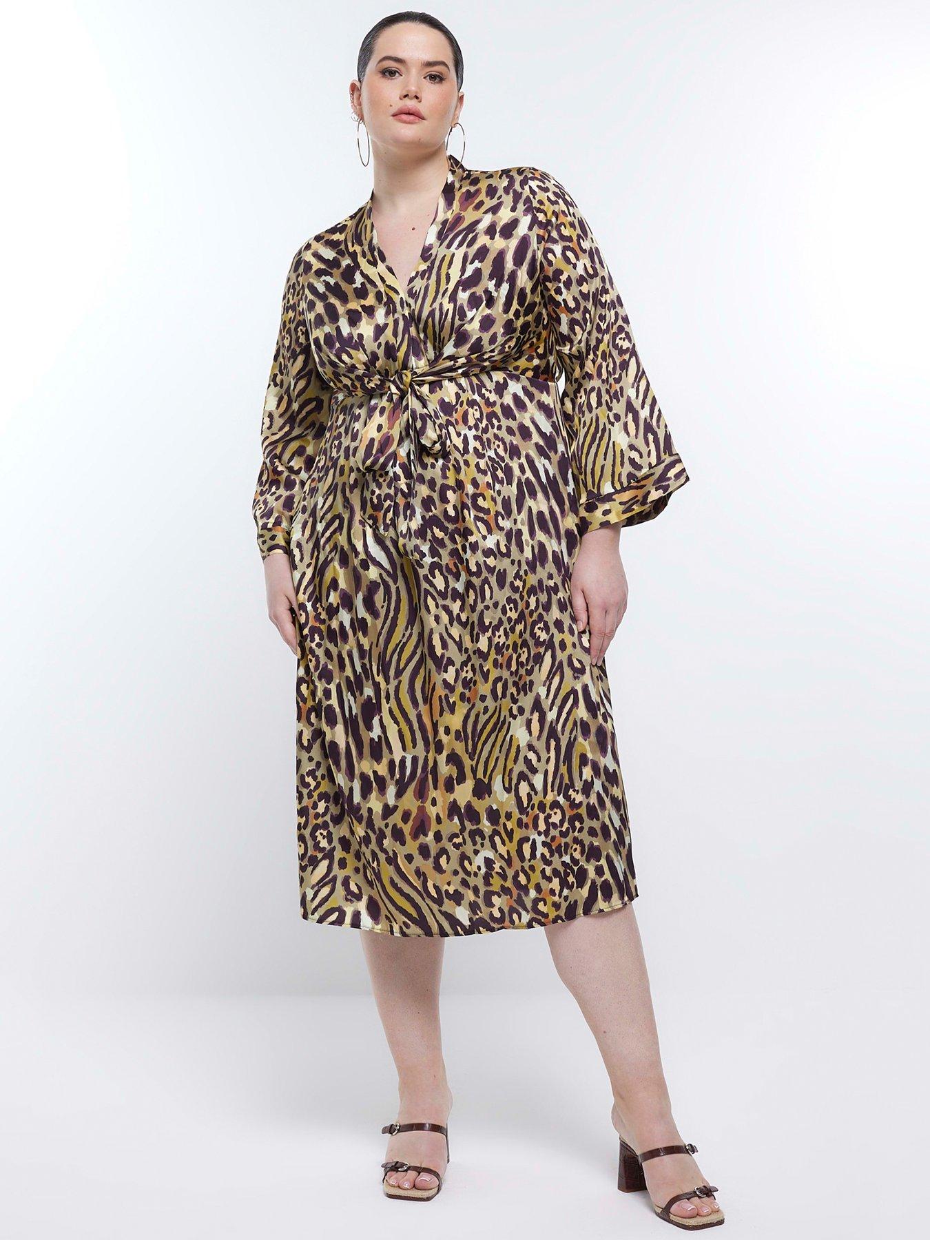 front image of ri-plus-plus-tie-front-belted-midi-dress-beige