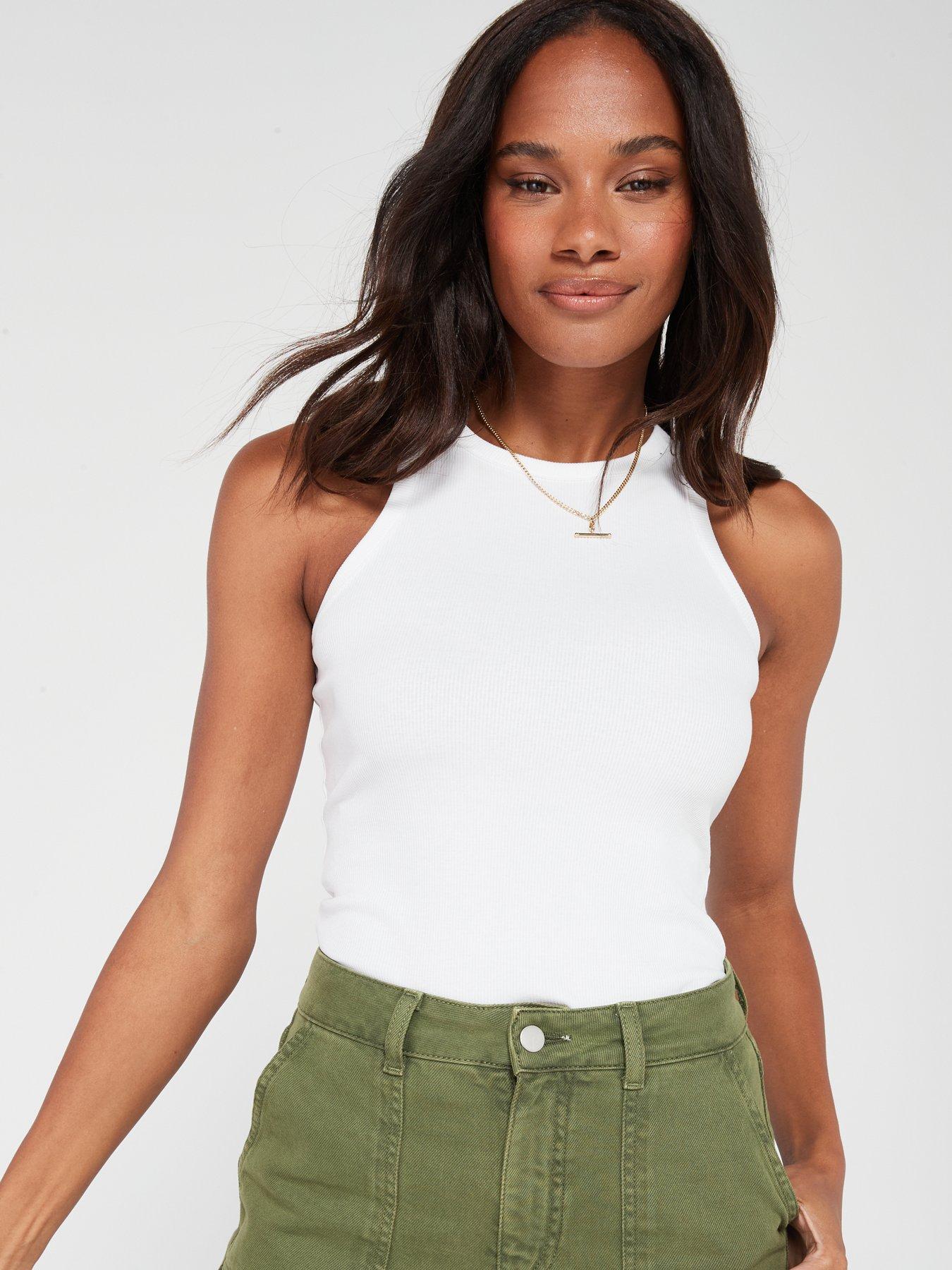 Image 6 of 6 of Everyday Ribbed Racer Vest - White