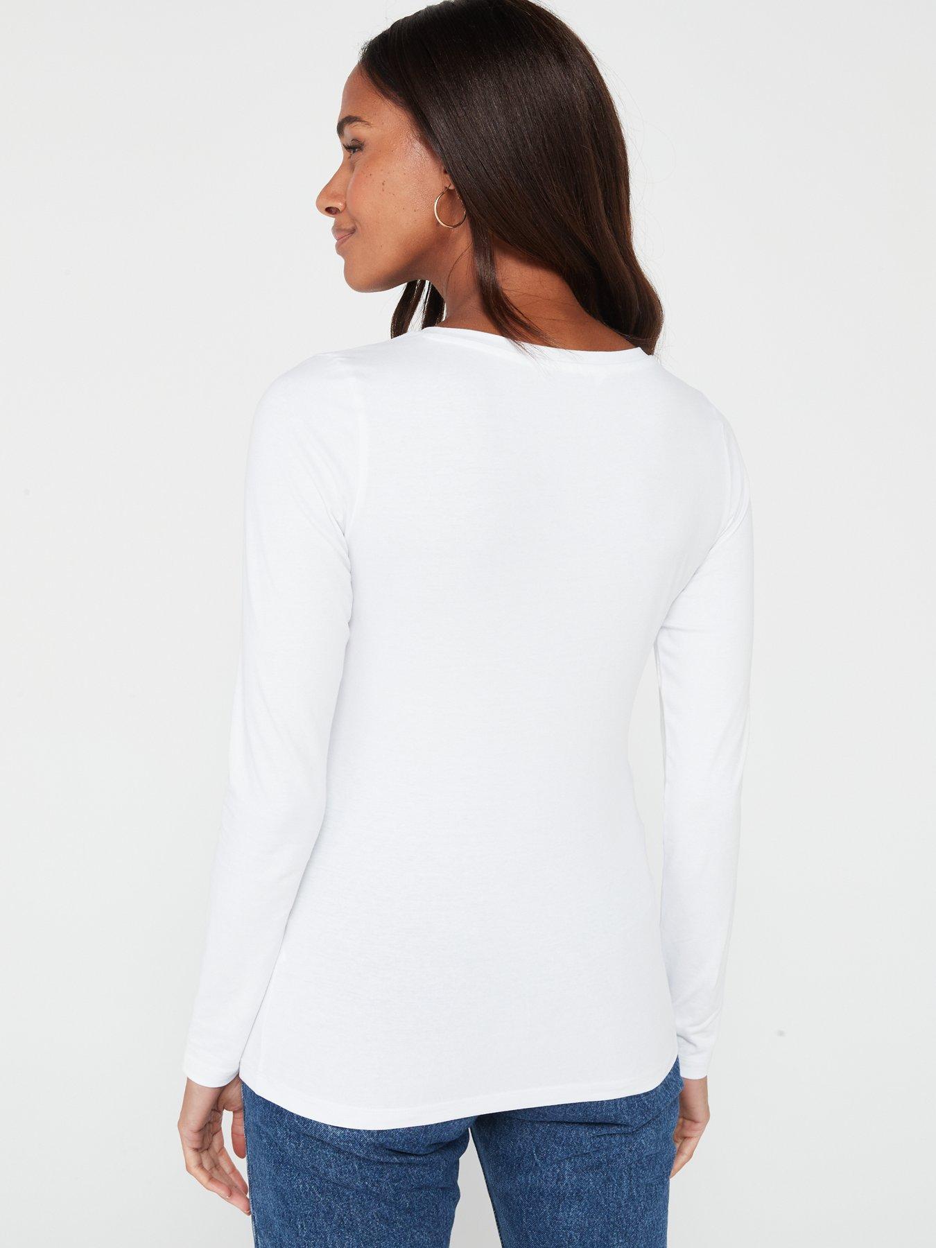  image of v-by-very-2-pack-long-sleeve-stretch-crew-neck-multi