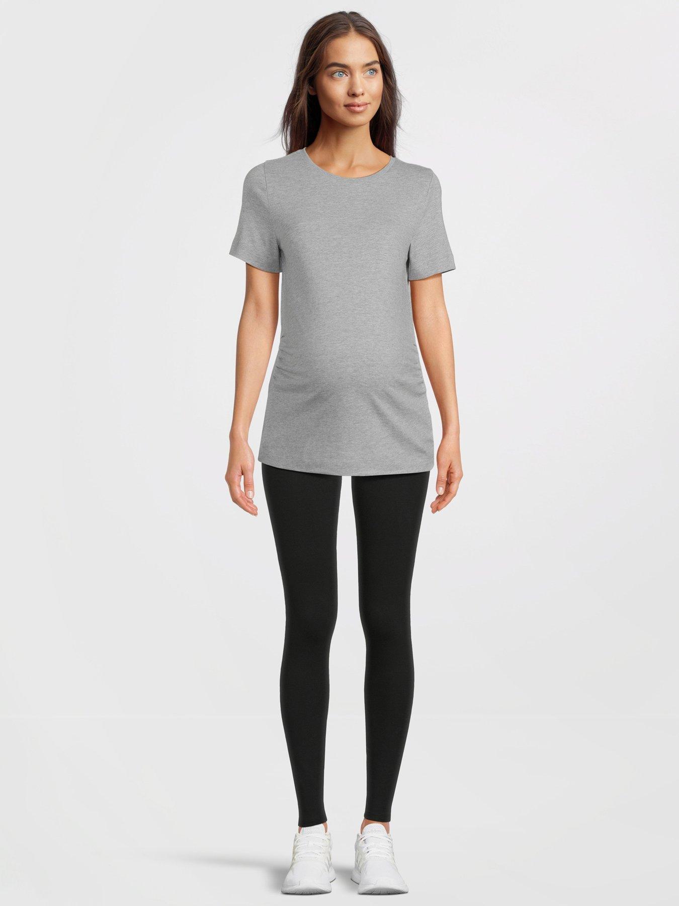 Image 4 of 6 of The Very Collection Womens Maternity 2 Pack Over-Bump Stretch Leggings - Black