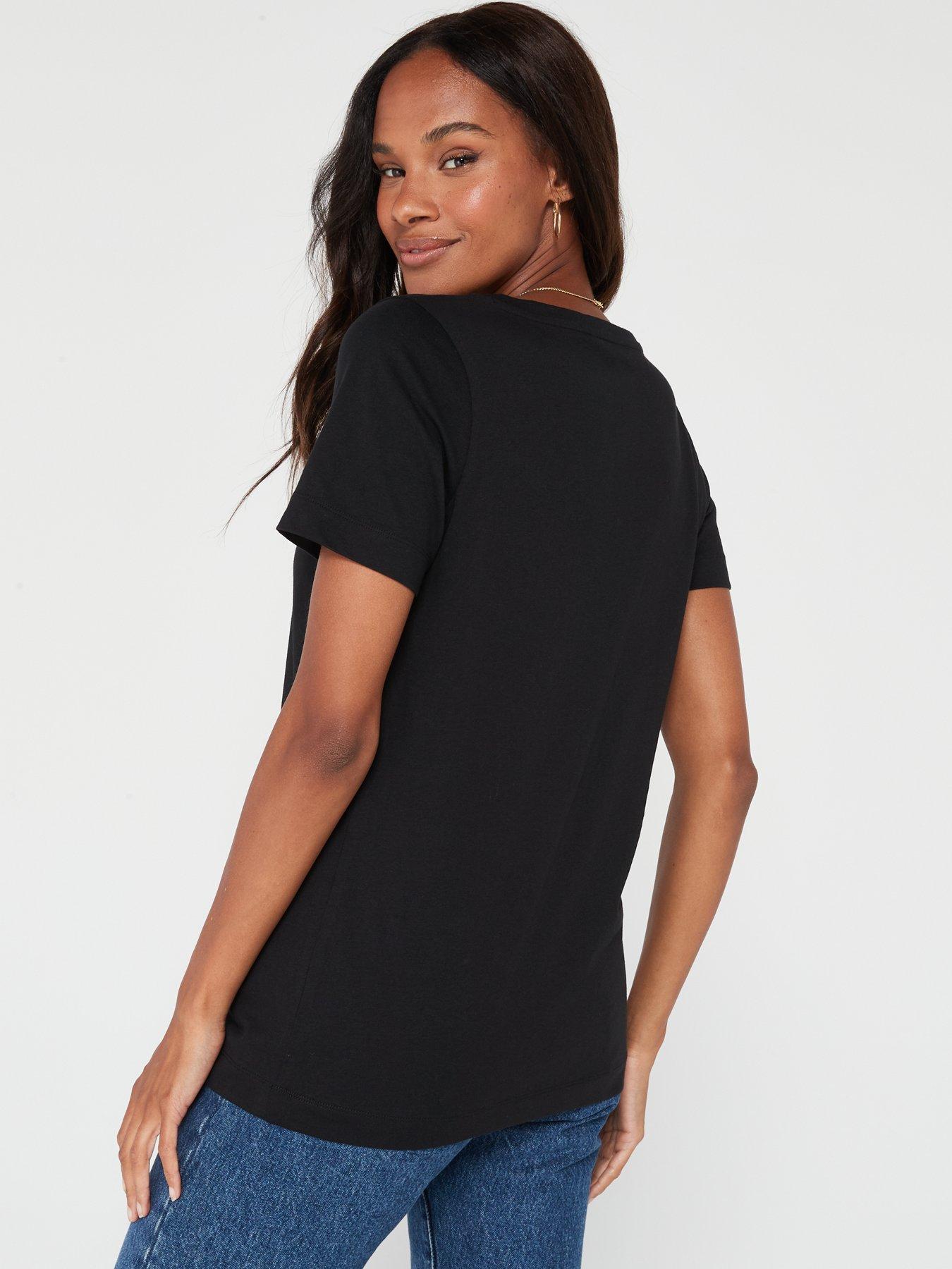  image of the-very-collection-the-essential-v-neck-t-shirt-black