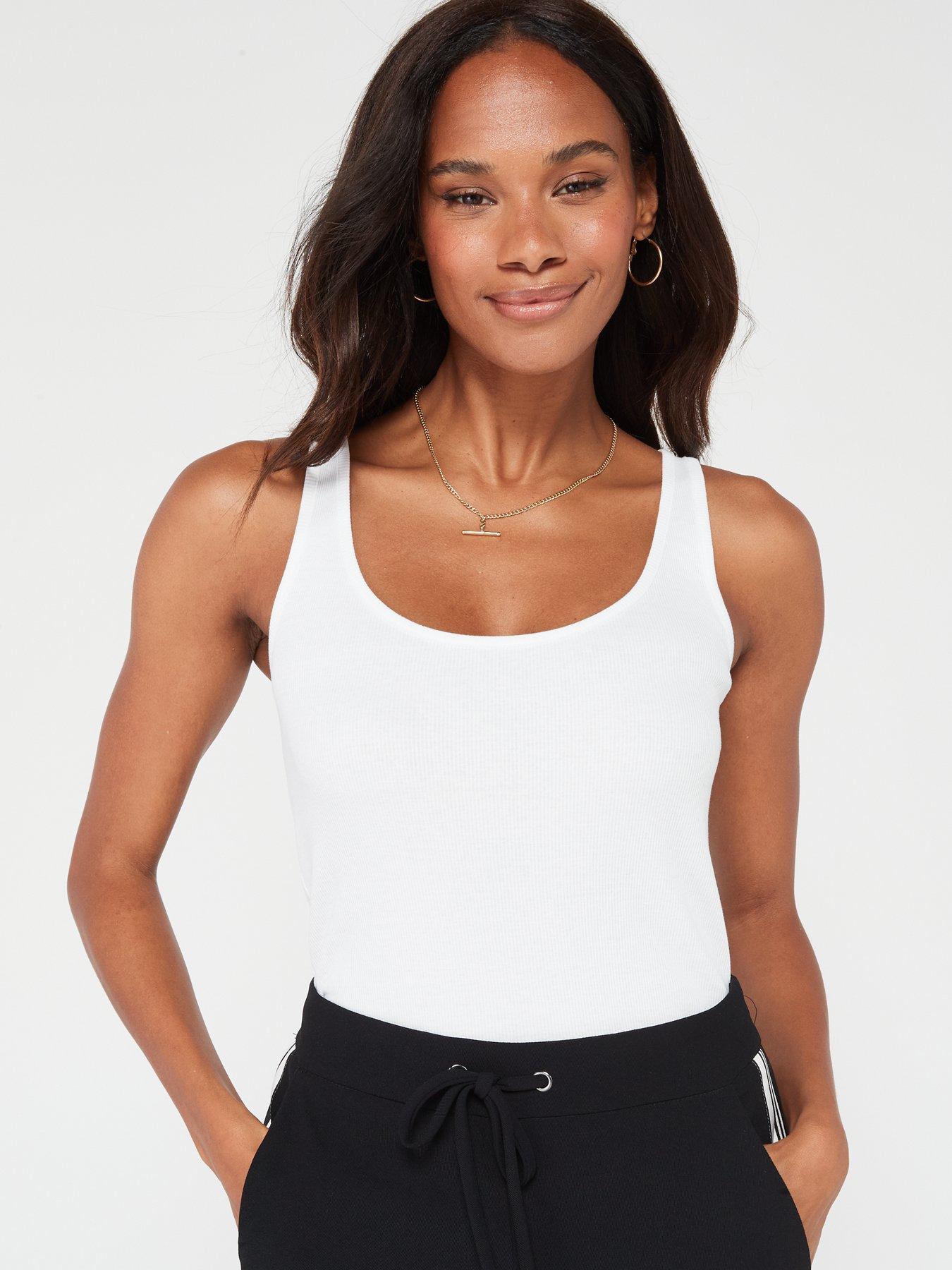 undefined The Essential Rib Vest - White