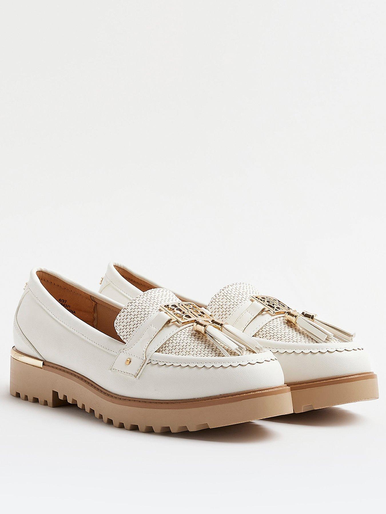  image of river-island-wide-tassel-loafer-cream