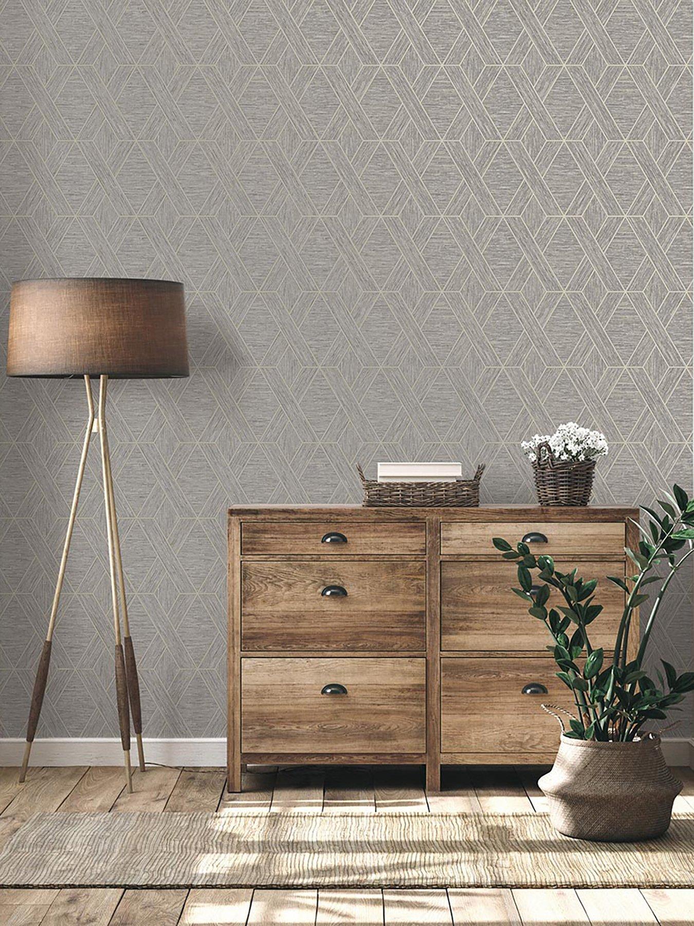 undefined Miya Geo Wallpaper in Grey