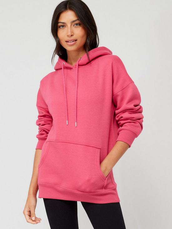 front image of everyday-oversized-basic-hoodie-pink
