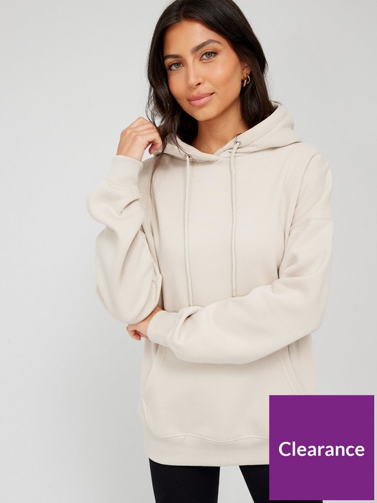 front image of everyday-oversized-basic-hoodie-light-brown