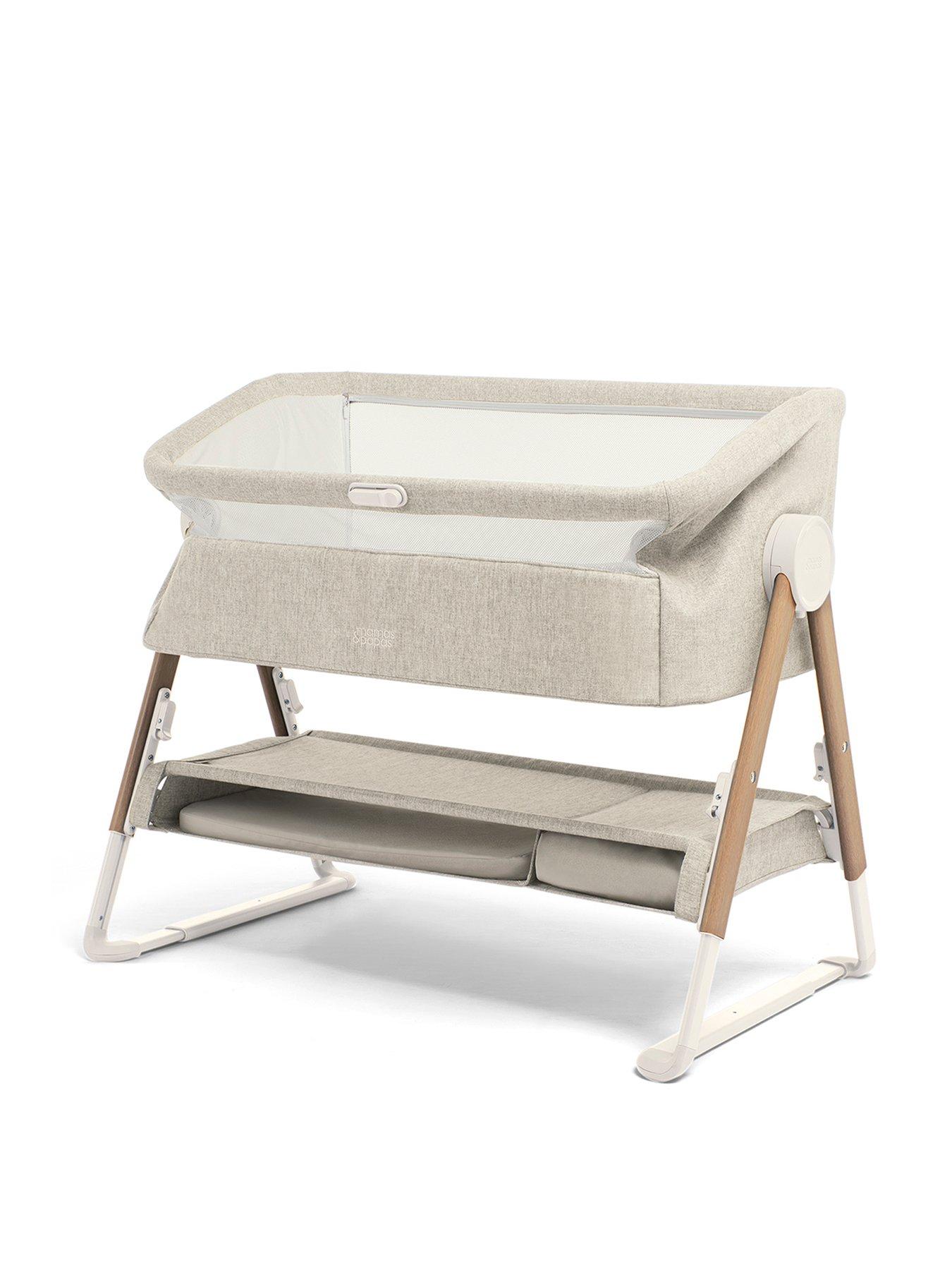 Image 2 of 6 of Mamas & Papas Lua Bedside Crib - Beige