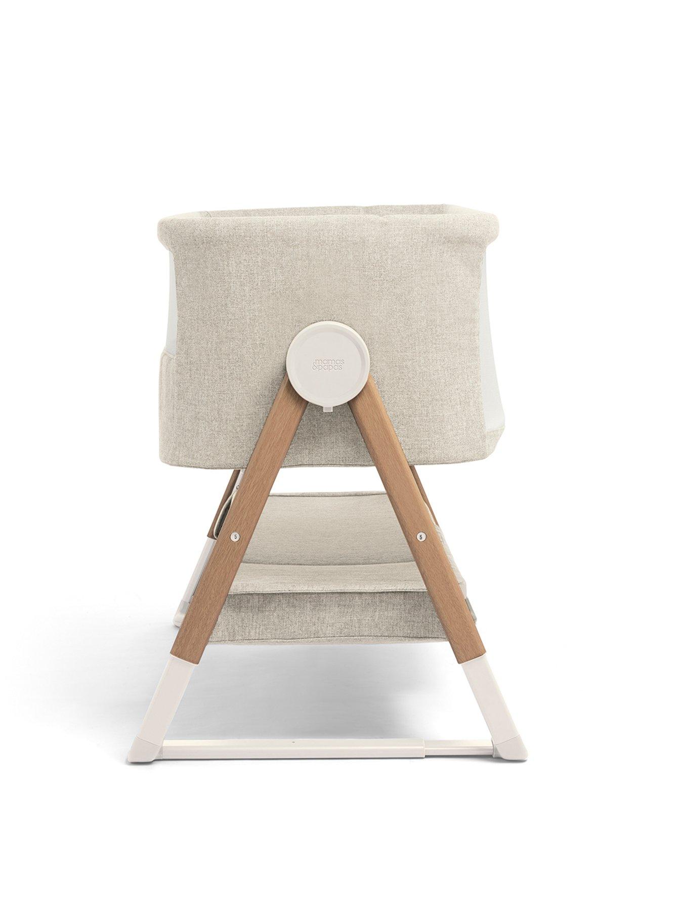Image 4 of 6 of Mamas & Papas Lua Bedside Crib - Beige
