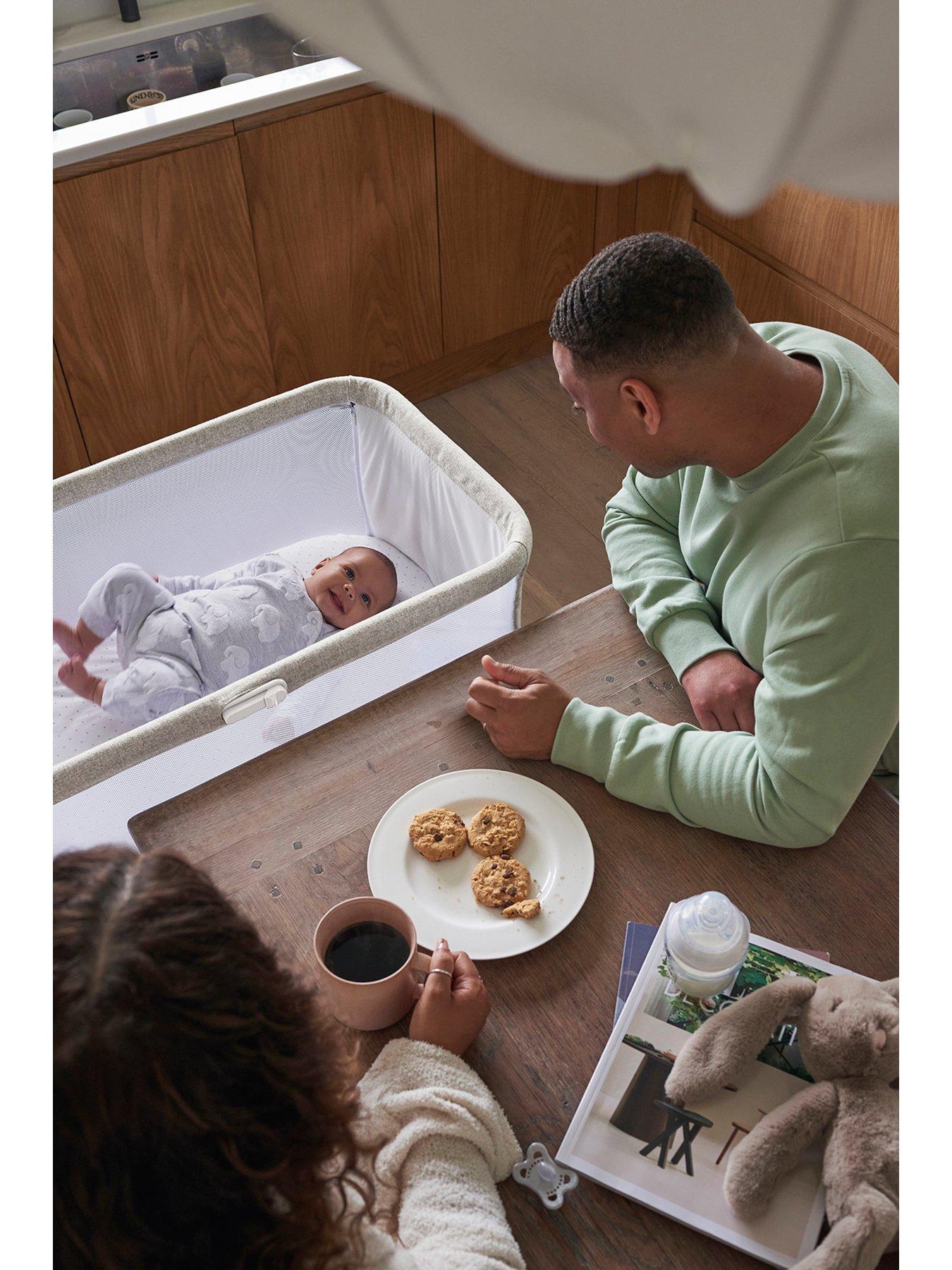 Image 6 of 6 of Mamas & Papas Lua Bedside Crib - Beige