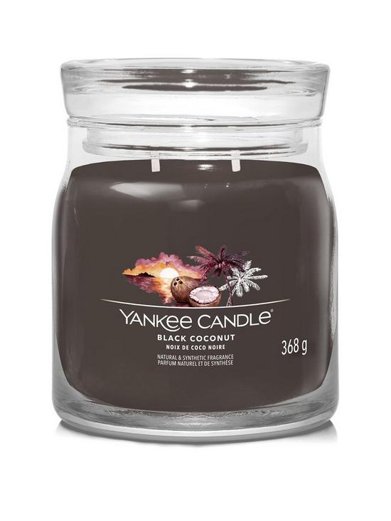 front image of yankee-candle-signature-collection-medium-jar-candle-ndash-black-coconut