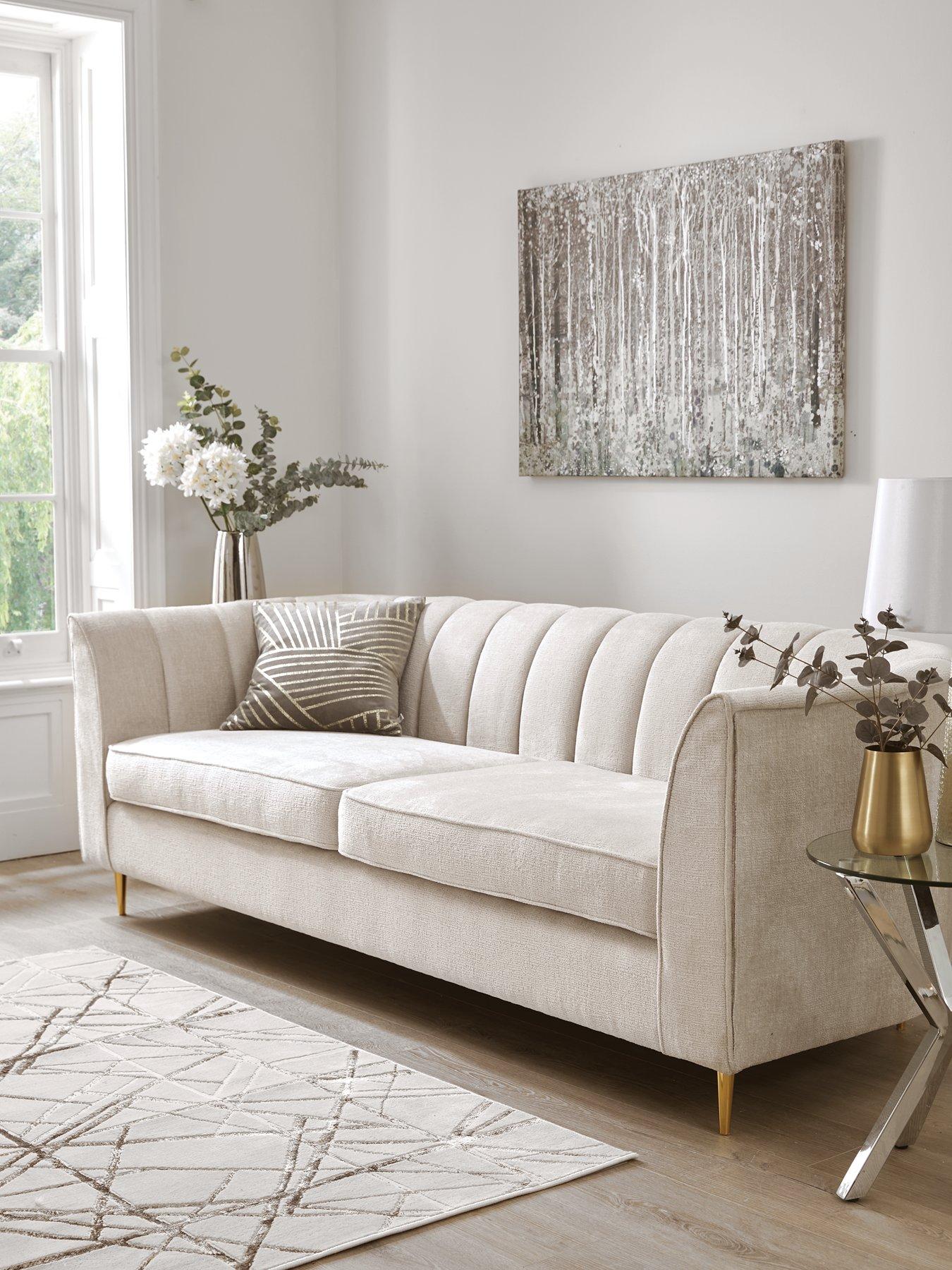 The Very Collection Guild Fabric 3 Seater Sofa - Ivory - FSC© Certified