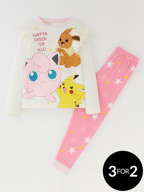 pokemon-pikachu-and-friends-long-sleeve-pyjamas-pinkcream