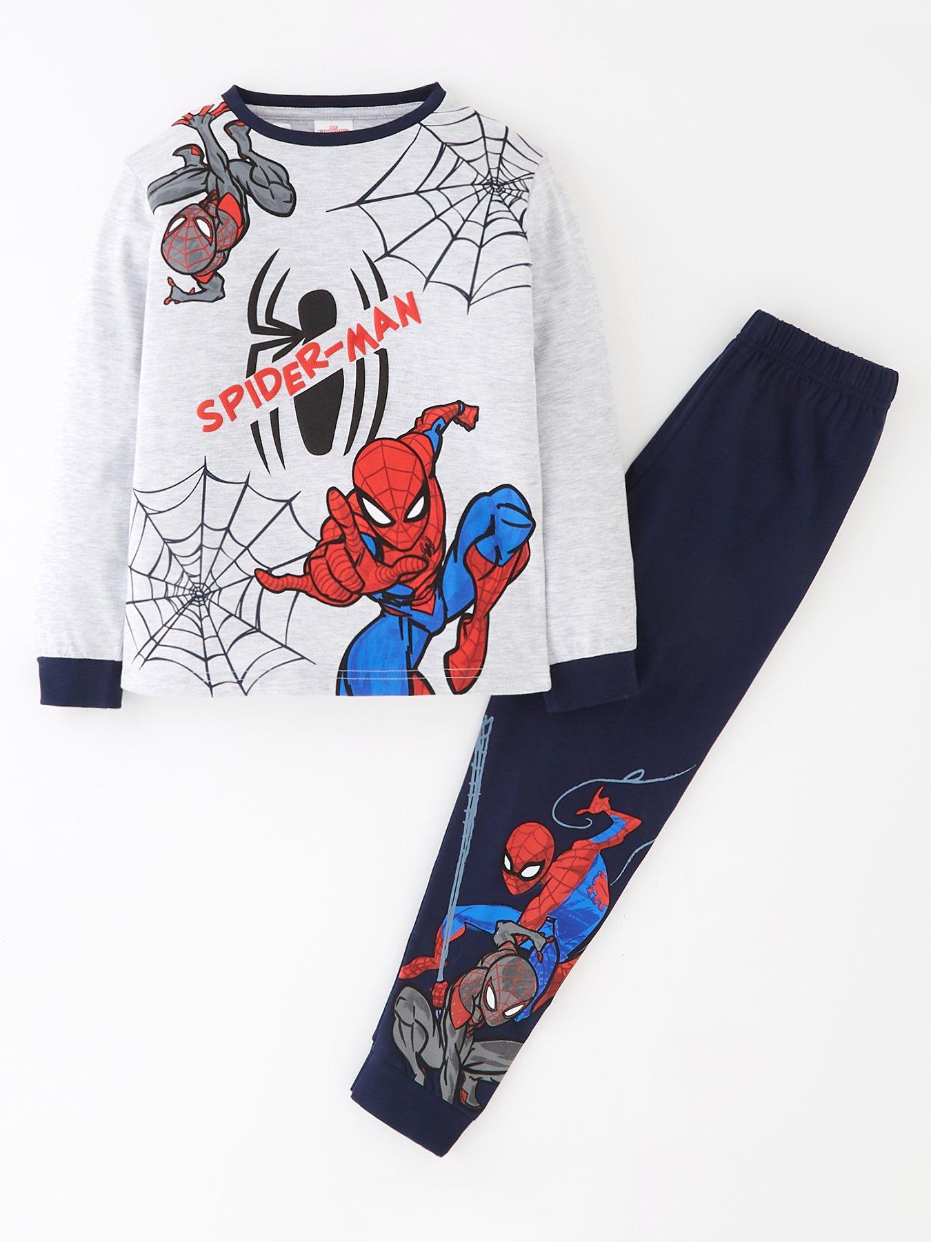 spiderman-and-miles-long-sleeve-pyjamas-grey