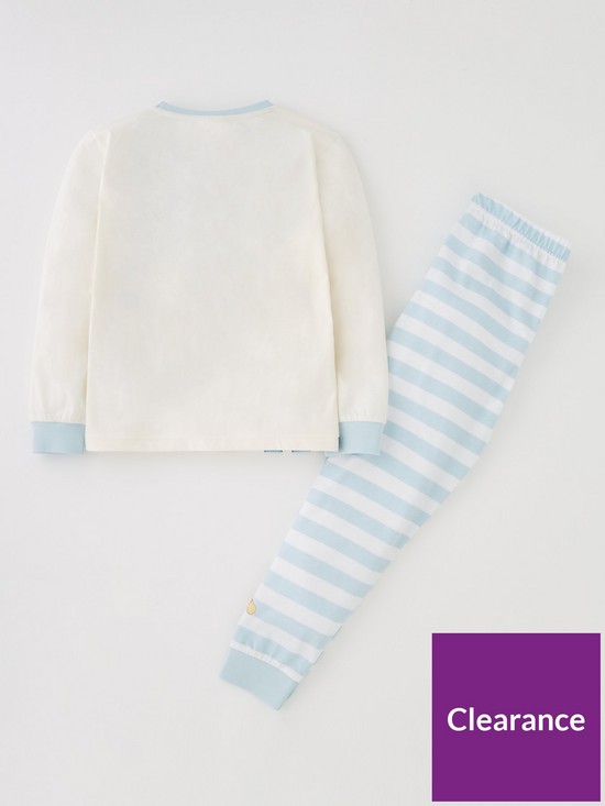 back image of bluey-kids-bluey-and-bingo-stripe-long-sleeve-pyjamas-off-white