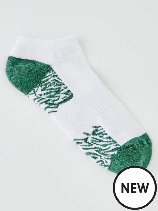stillFront image of everyday-targeted-cushioning-trainer-liner-socks-5-pack-white