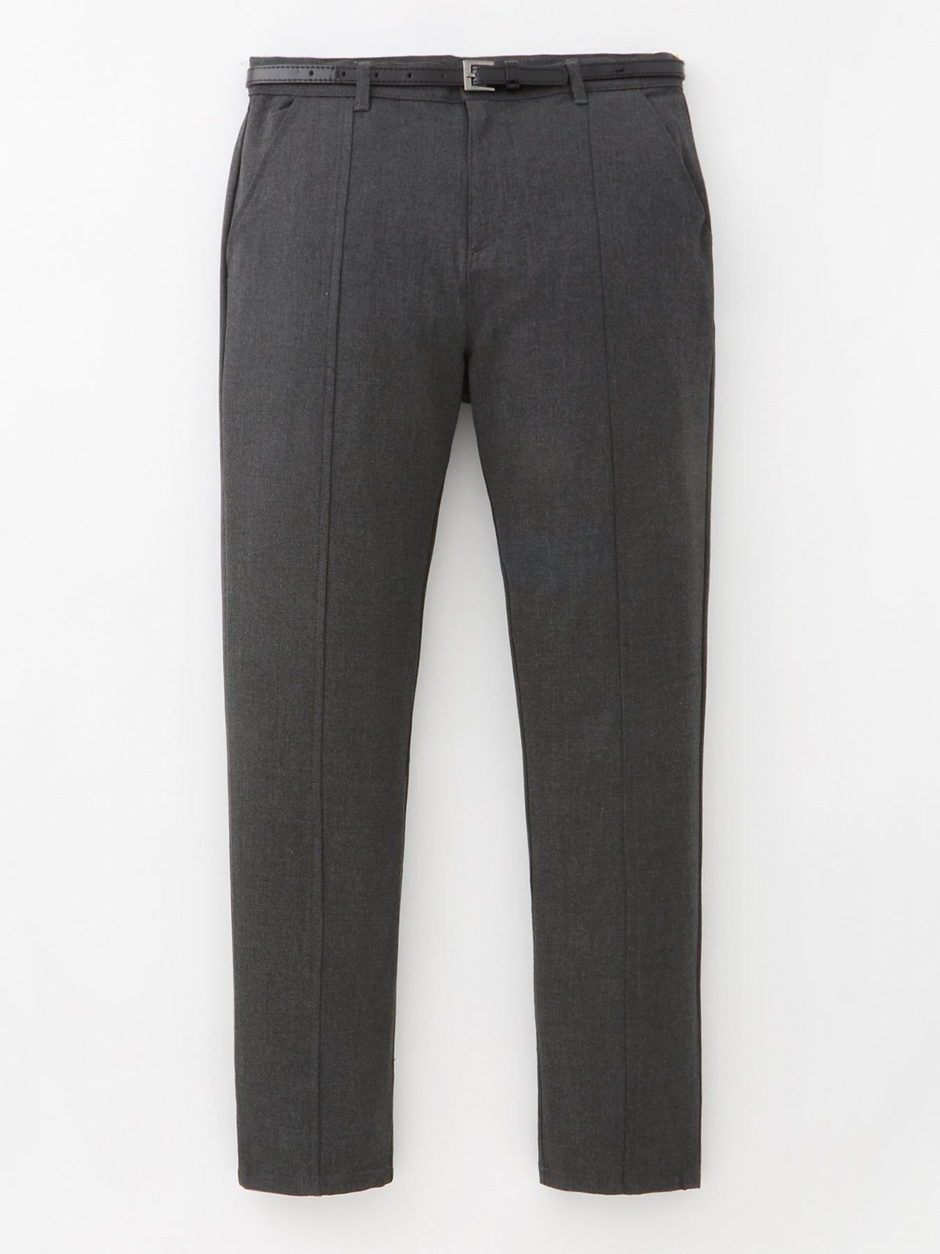 Image 2 of 6 of The Very Collection Girls Skinny Leg Belted School Trousers - Grey
