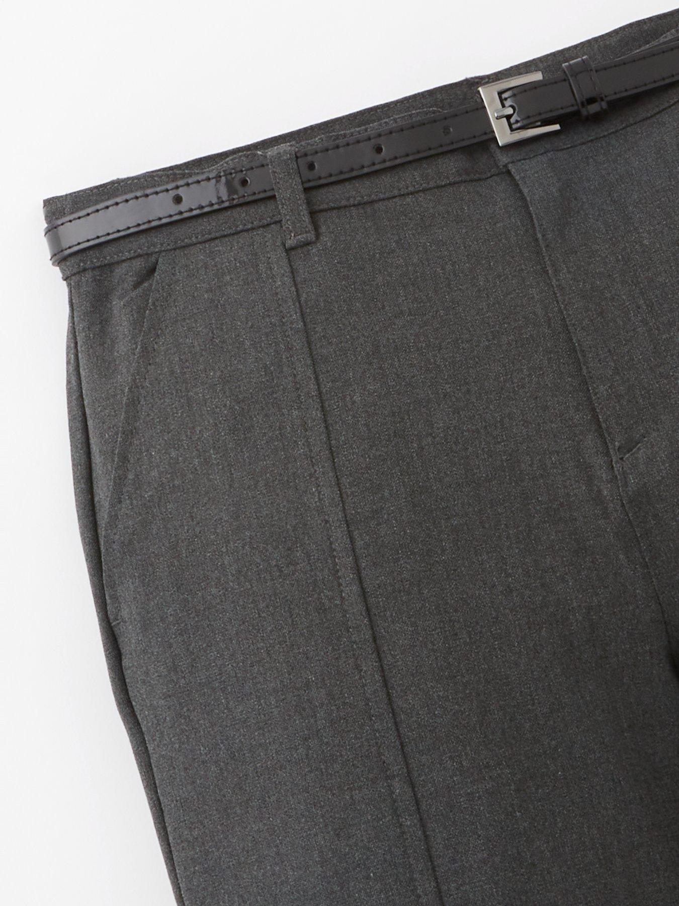 Image 4 of 6 of The Very Collection Girls Skinny Leg Belted School Trousers - Grey