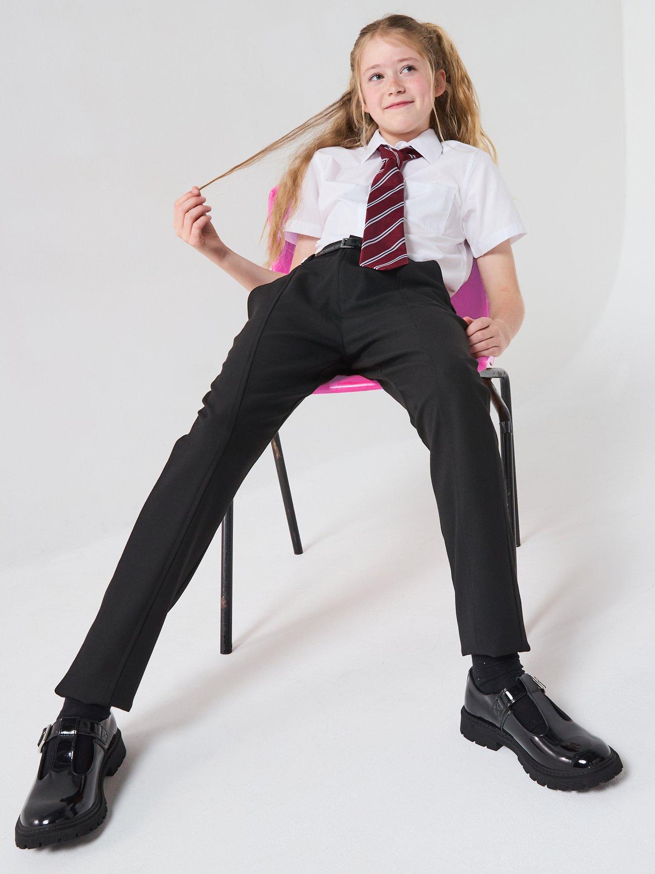 Image 1 of 6 of V by Very Girls Skinny Leg Belted Trouser - Black