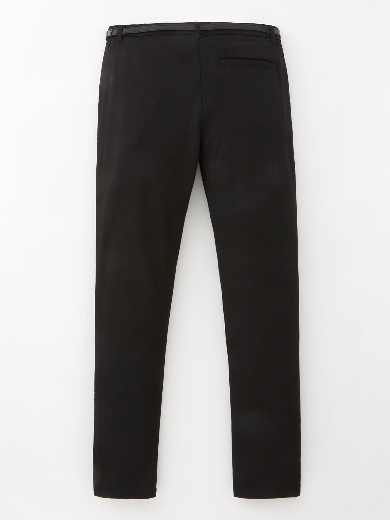 Image 3 of 6 of V by Very Girls Skinny Leg Belted Trouser - Black