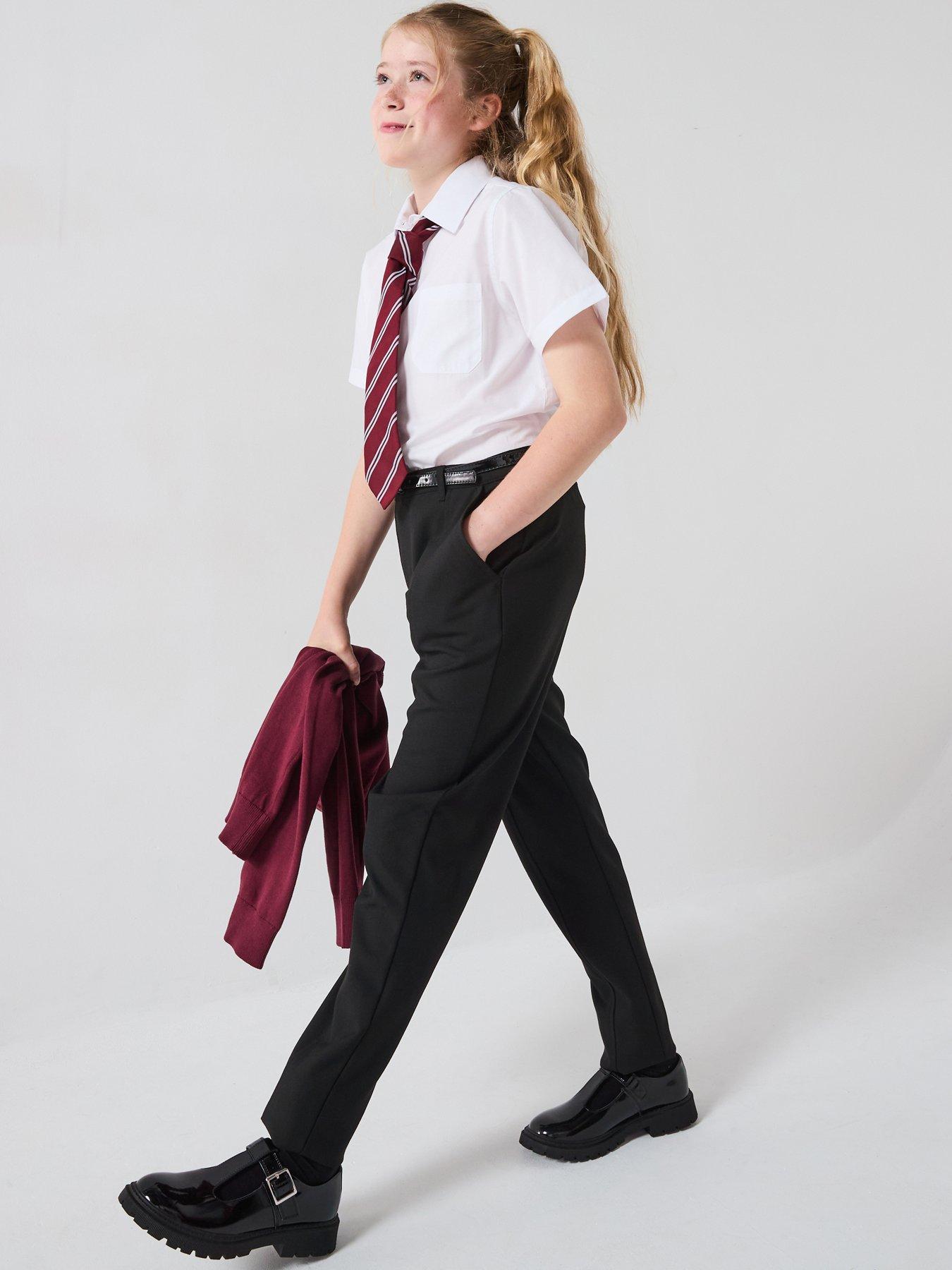 Image 6 of 6 of V by Very Girls Skinny Leg Belted Trouser - Black