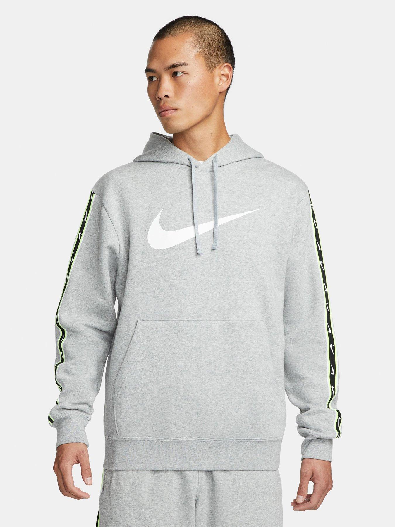 Nike Men s NSW Repeat Swoosh Fleece Hoodie DARK GREY