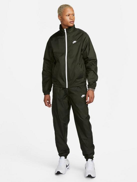 front image of nike-nsw-lined-woven-tracksuit-greenwhite