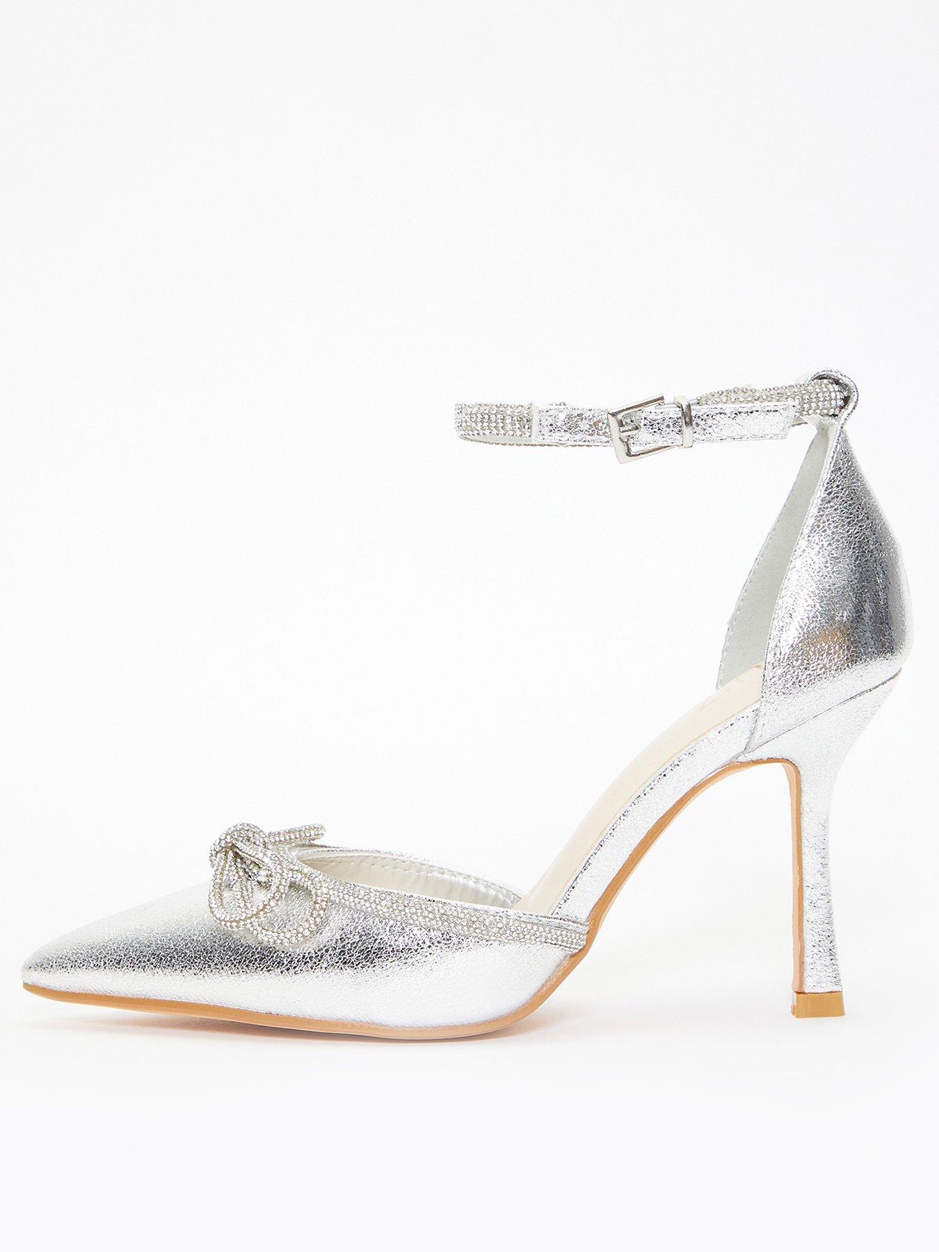 Quiz shoes clearance silver heels