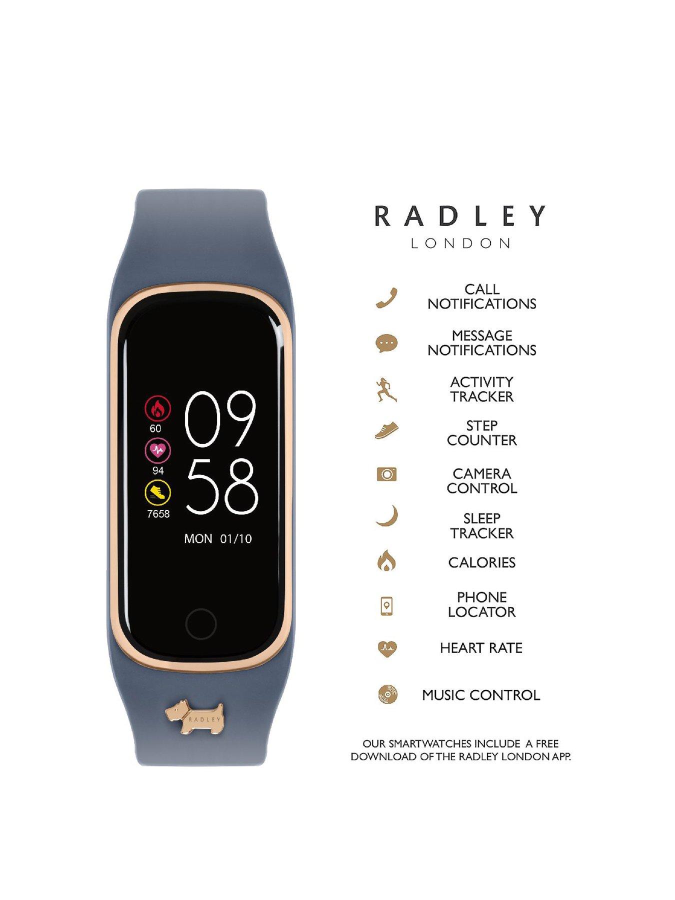  image of radley-ladies-series-8-vintage-blue-silicone-strap-watch