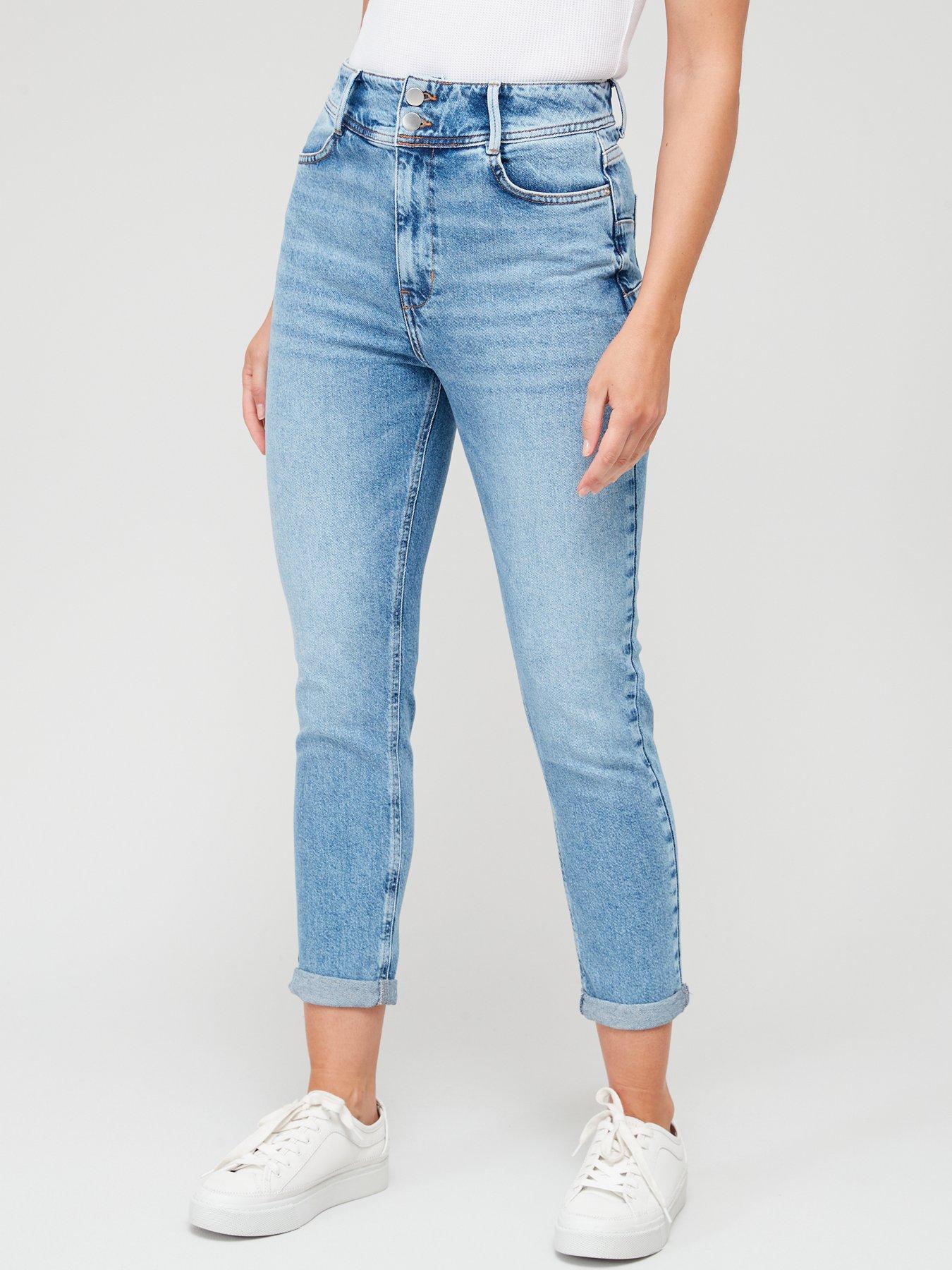 V by Very Sculpt Slim Mom Jeans - Blue Wash