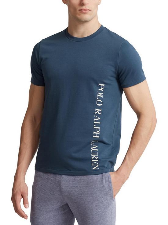 front image of polo-ralph-lauren-logo-lounge-t-shirt-dark-blue