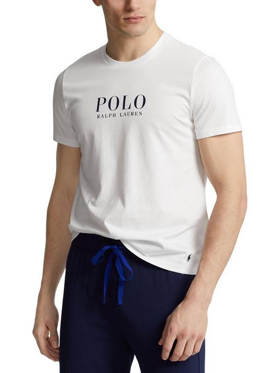 front image of polo-ralph-lauren-chest-logo-lounge-t-shirt-white