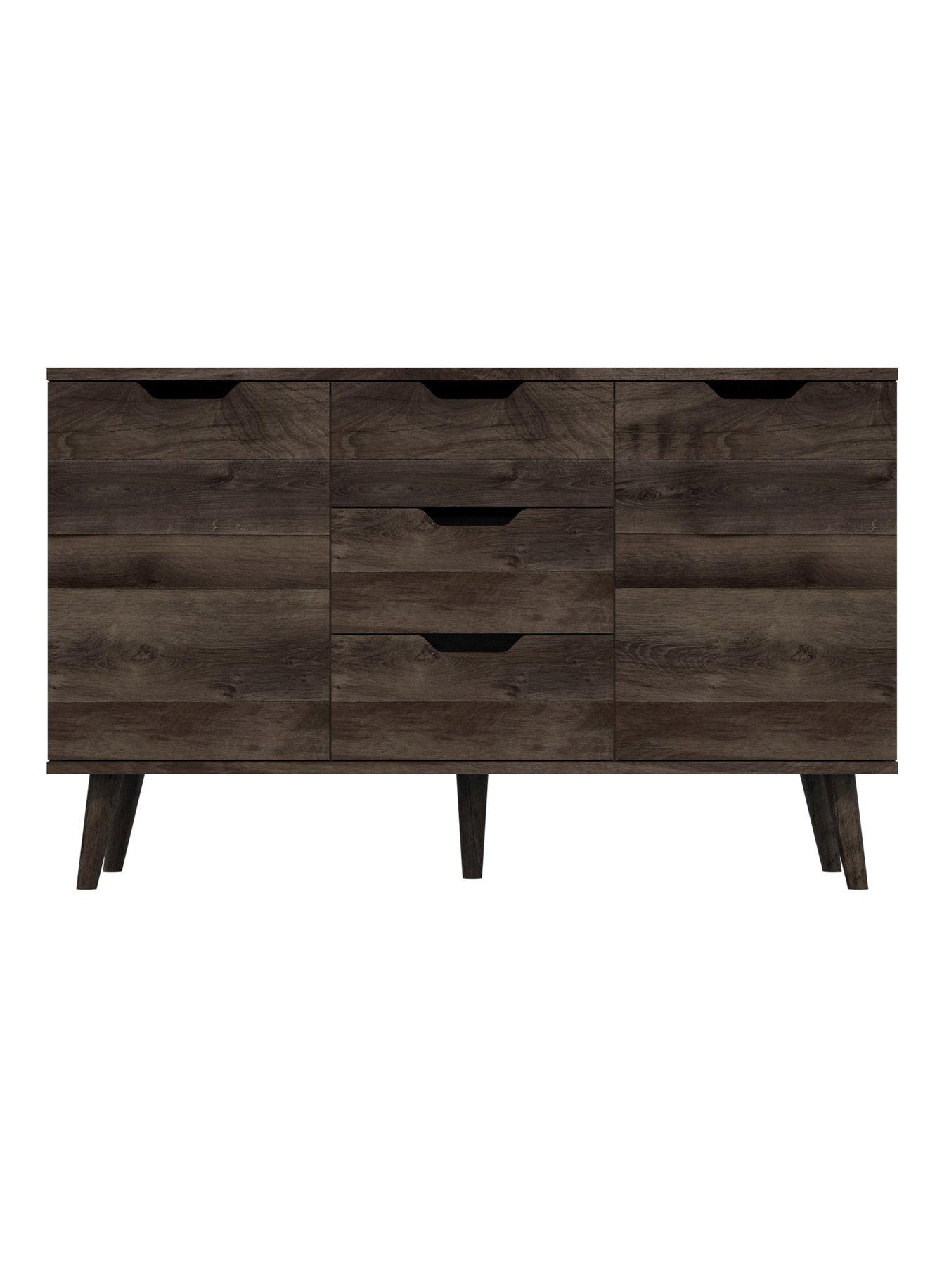 One Call Mustique Ready Assembled Large Sideboard - Dark Oak