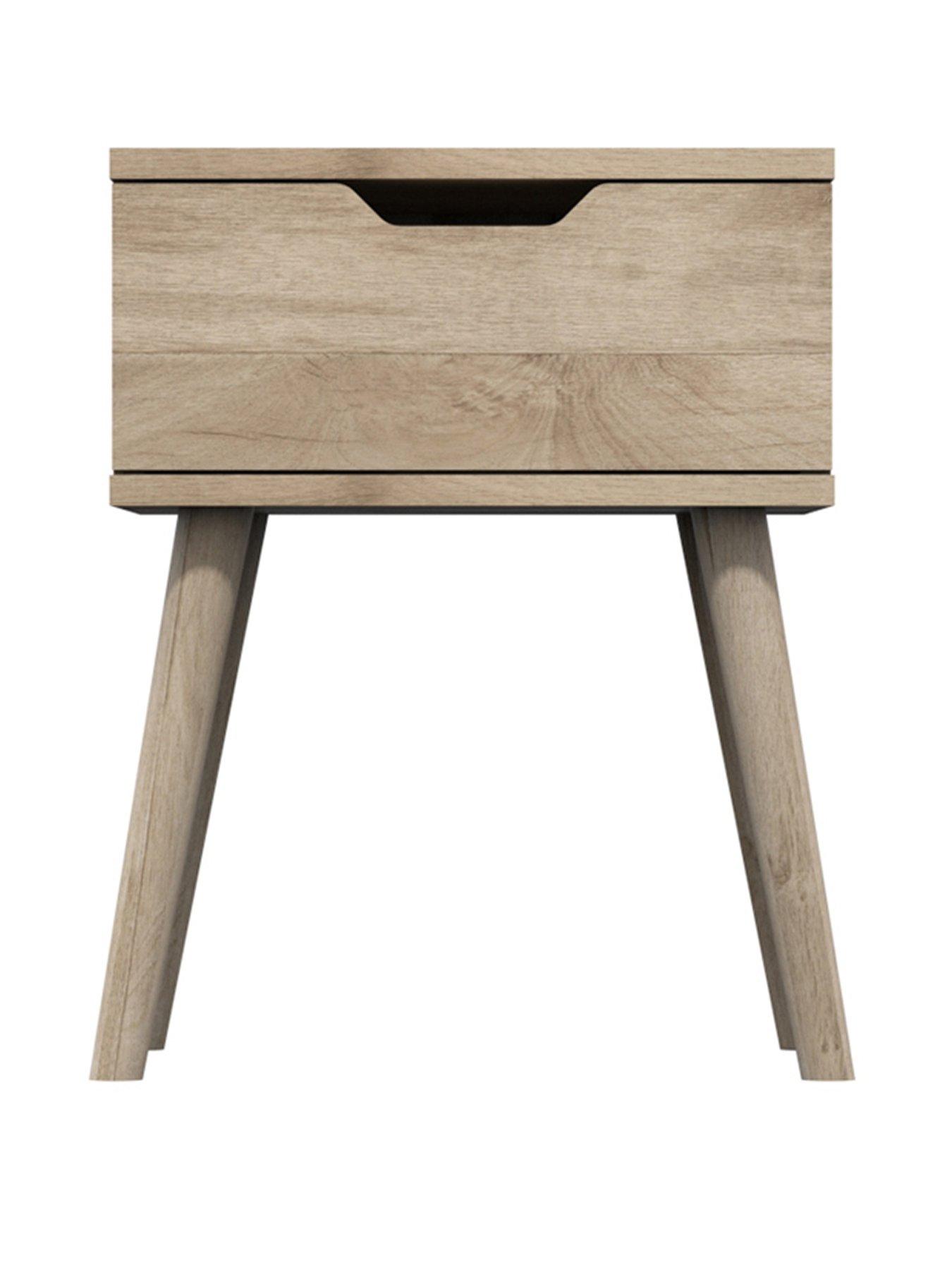undefined Mustique Ready Assembled 1 Drawer Lamp Table - Oak