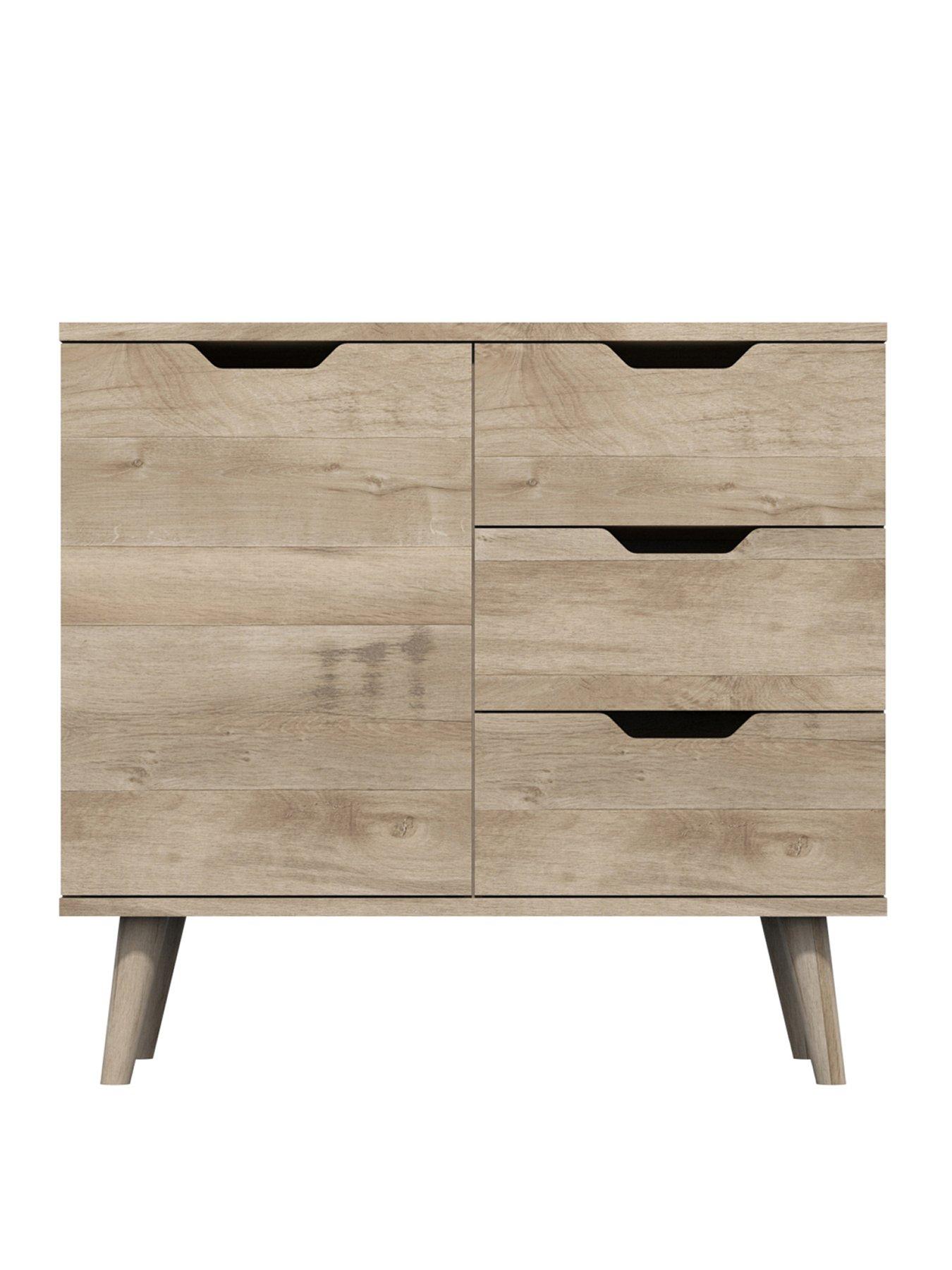 One Call Mustique Ready Assembled Compact Sideboard - Oak | littlewoods.com